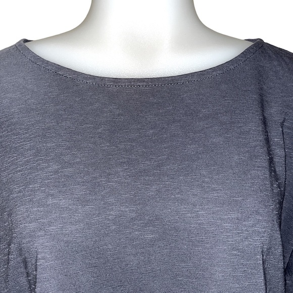 J. Jill Purejill Gray Slub 3/4 Sleeve Top - Picture 3 of 6